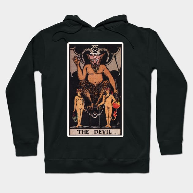 XV The Devil Tarot Card Hoodie by visionarysea